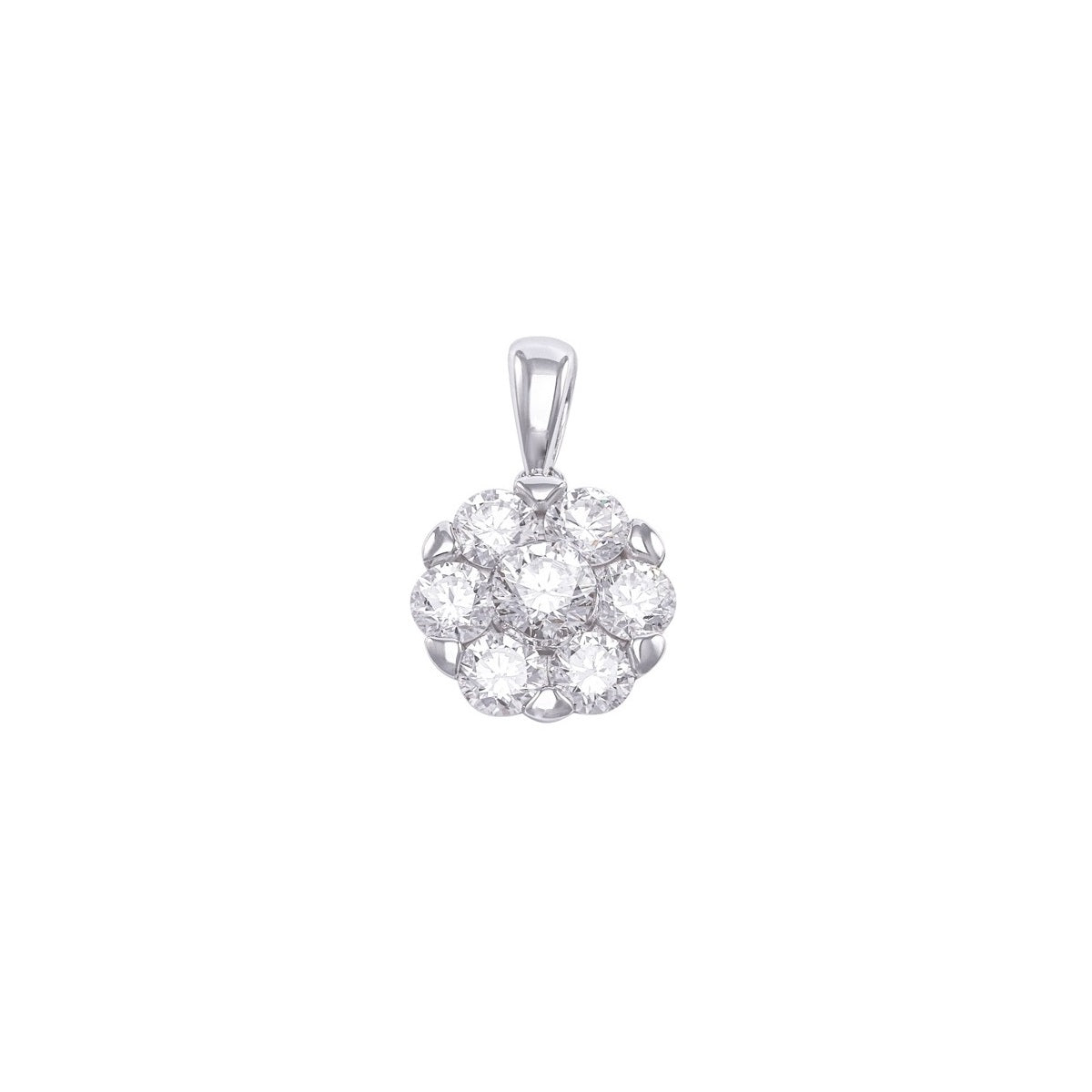 18ct White Gold Diamond Cluster Pendant – Oroginale Fine Jewellery