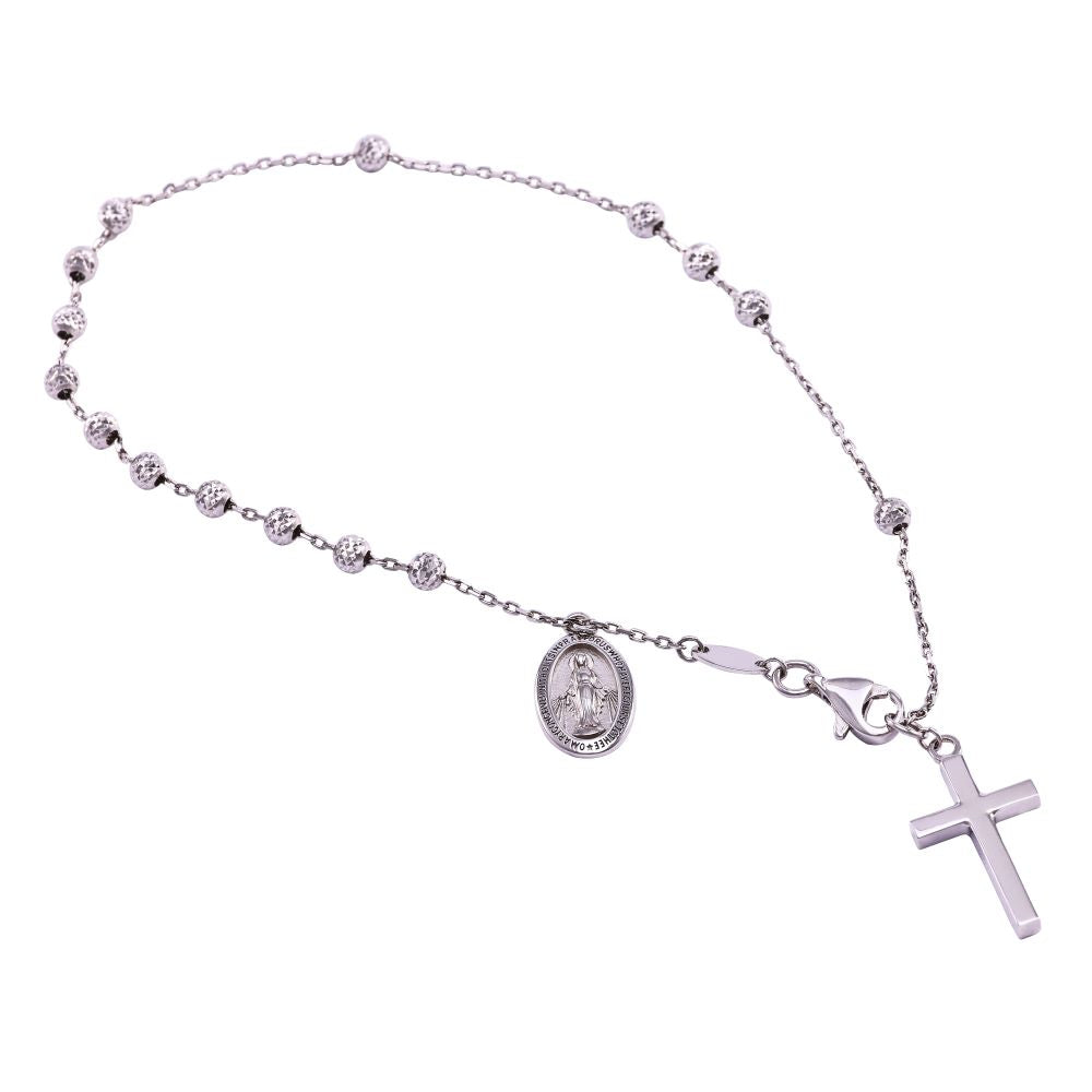 White gold hot sale rosary bracelet