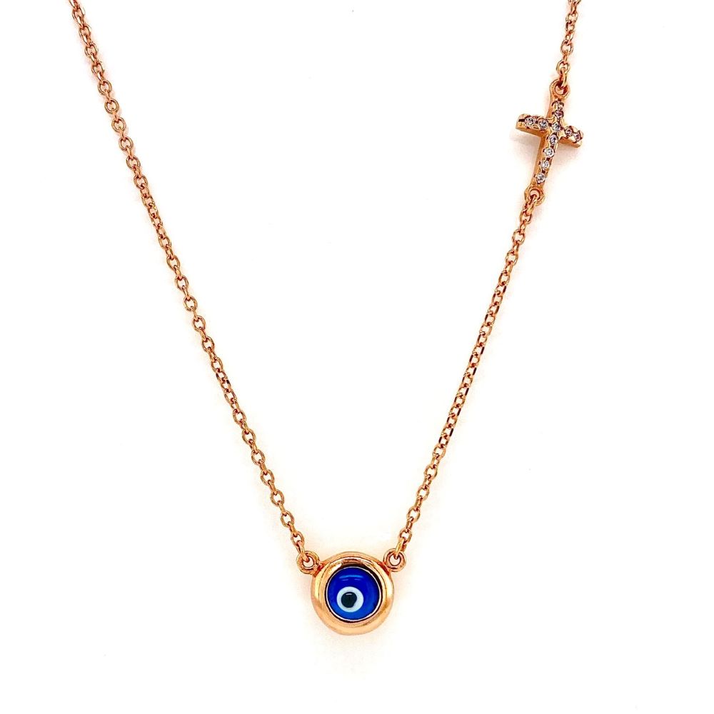 Evil eye online and cross necklace